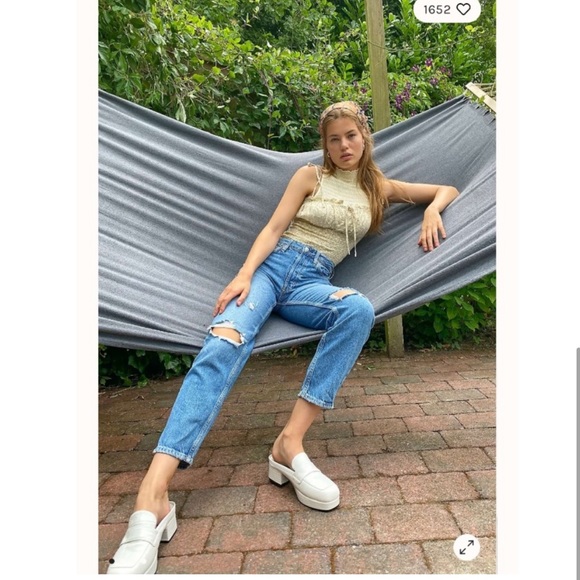 Free People Fast Times High Rise Mom Jeans - Picture 6 of 14